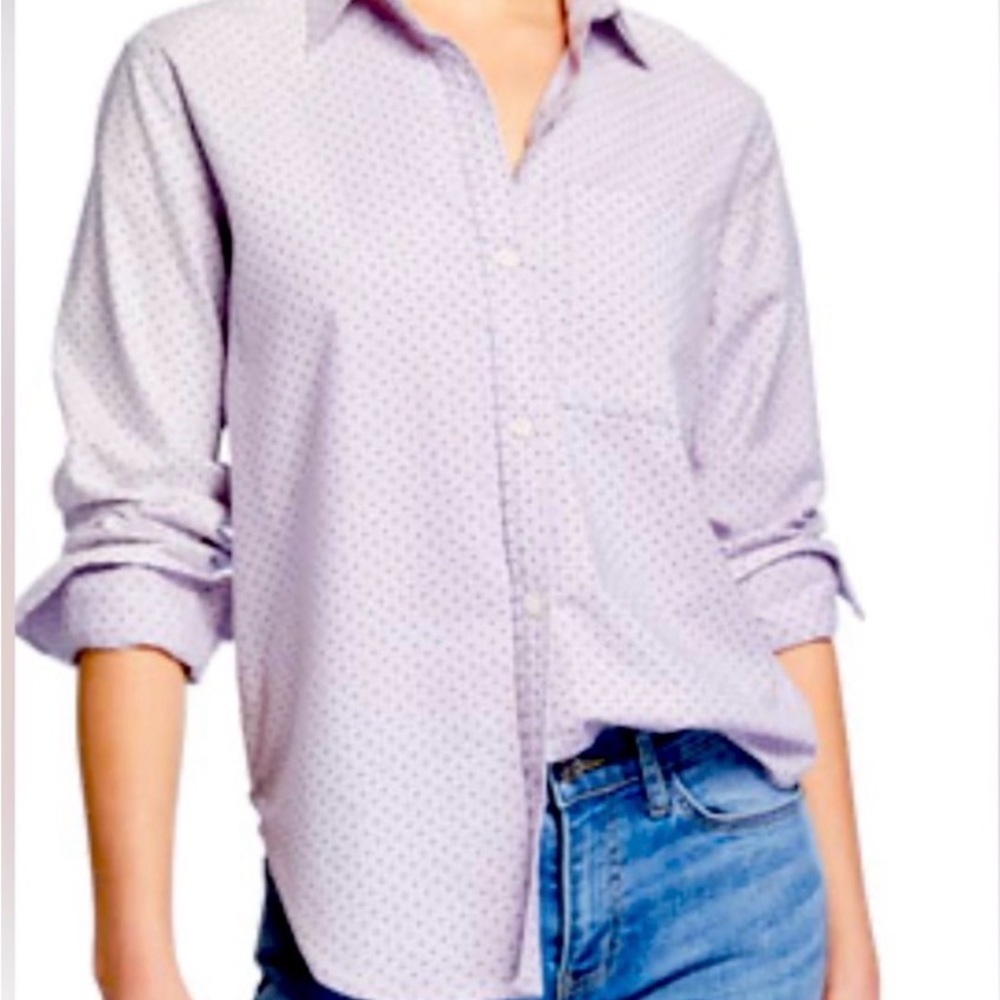 Current/Elliott The Neal Shirt in Orchid Polka dot NWT